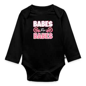 Feminismus Feministin - Baby Bio-Langarm-Body - Schwarz - Vorne