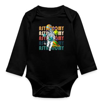 Astronomy Space Space Star - Organic Longsleeve Baby Bodysuit - black - Front