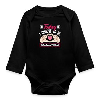 Feminismus Feministin - Baby Bio-Langarm-Body - Schwarz - Vorne