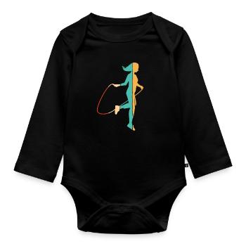 Vitesse de saut rétro saut saut professionnel - Body Bébé bio manches longues - noir - Devant