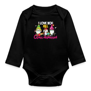 Gnomes Joyeux jour d’été de l’amour de classe d’école - Body Bébé bio manches longues - noir - Devant