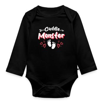 Relation de câlins - Body Bébé bio manches longues - noir - Devant