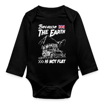 Landy because The Earth Is Not Flat - Organic Longsleeve Baby Bodysuit - black - Front