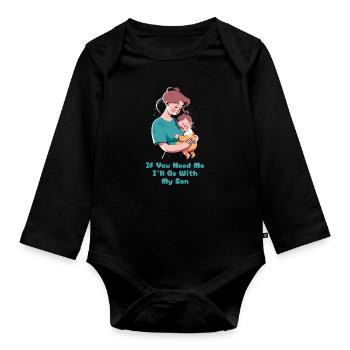 Maman Mère Fils - Body Bébé bio manches longues - noir - Devant