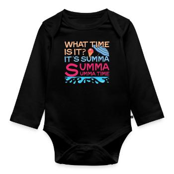 Day Of School Happy Last What Time Summer - Organic Longsleeve Baby Bodysuit - black - Front