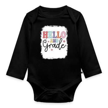 Zweite Klasse Rainbow Girls Jungen Lehrerteam 2. - Baby Bio-Langarm-Body - Schwarz - Vorne