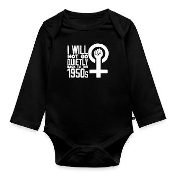 Feminismus Feministin - Baby Bio-Langarm-Body - Schwarz - Vorne