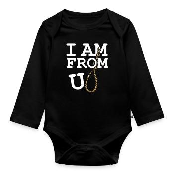 Je suis d’Europe U rope Europa Sarcasme ironique - Body Bébé bio manches longues - noir - Devant