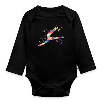 Ballet Danseur Colorsplash Man Ballerino - Body Bébé bio manches longues - noir - Devant
