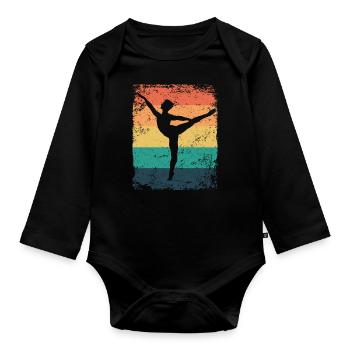 Ballet Danseur Vintage Man Ballerino - Body Bébé bio manches longues - noir - Devant