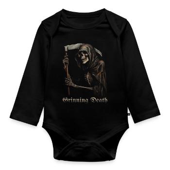 Creepy Grim Reaper - Organic Longsleeve Baby Bodysuit - black - Front