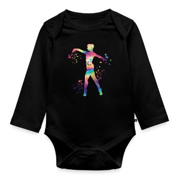 Ballet Danseur Colorsplash Man Ballerino - Body Bébé bio manches longues - noir - Devant