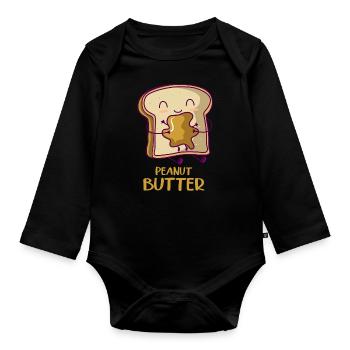 Erdnussbutter Pb&j Peanut Butter Jelly Halloween - Organic Longsleeve Baby Bodysuit - black - Front