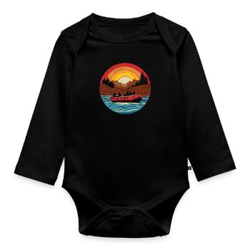 Rafting Sun - Body Bébé bio manches longues - noir - Devant