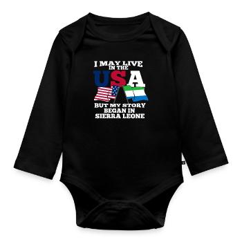 Sierra Leone - Organic Longsleeve Baby Bodysuit - black - Front