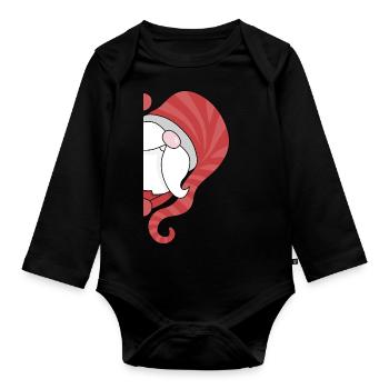 cute Santa Claus - Organic Longsleeve Baby Bodysuit - black - Front