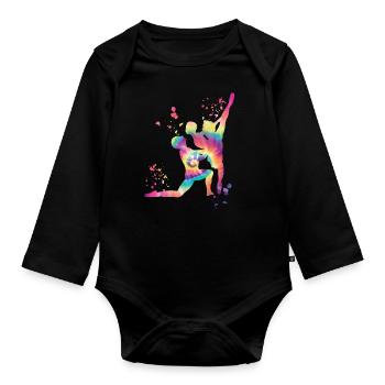 Ballett Tanz Paar Frau Ballerina - Baby Bio-Langarm-Body - Schwarz - Vorne