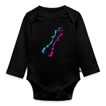 Grandmaster Queen Player Professional Chess - Organic Longsleeve Baby Bodysuit - black - Front