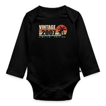 2007 Jubiläumsjahr Originaljahrgang 2007 - Baby Bio-Langarm-Body - Schwarz - Vorne