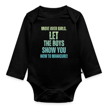 Platz Da, Mädchen - Nageltechnikerinnen - Baby Bio-Langarm-Body - Schwarz - Vorne