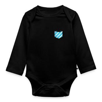 Free State of Bavaria Bavarian - Organic Longsleeve Baby Bodysuit - black - Front