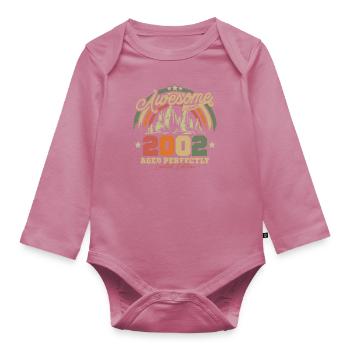 Cadeau Millésime 2002, 21/22 ans - Body Bébé bio manches longues - mauve - Devant