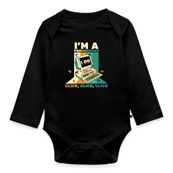 Je suis un programmeur Click Software Engineer Coder - Body Bébé bio manches longues - noir - Devant