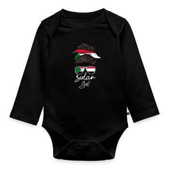 Sudan - Organic Longsleeve Baby Bodysuit - black - Front
