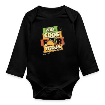 Will Code pour Tacos Développeur Codeur Programmeur - Body Bébé bio manches longues - noir - Devant
