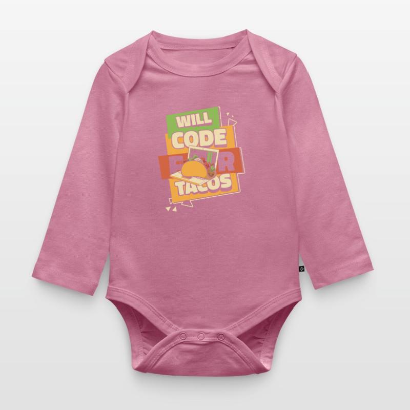 Will Code pour Tacos Développeur Codeur Programmeur Body Bébé bio manches longues