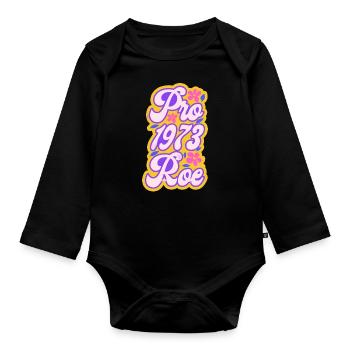 Féministe Pro 1973 Roe - Body Bébé bio manches longues - noir - Devant