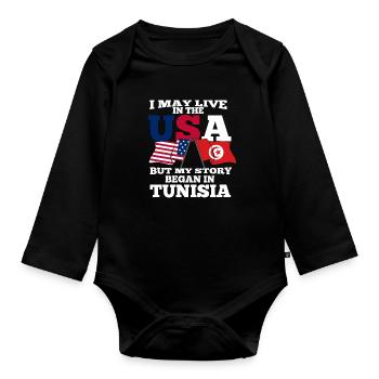 Tunisia - Organic Longsleeve Baby Bodysuit - black - Front