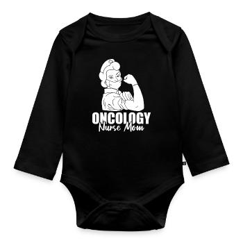 Krankenschwester Mutter - Baby Bio-Langarm-Body - Schwarz - Vorne
