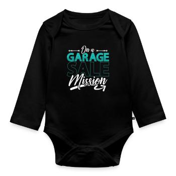 Ventes de garage sur un marché aux puces Mission de vente de garage - Body Bébé bio manches longues - noir - Devant