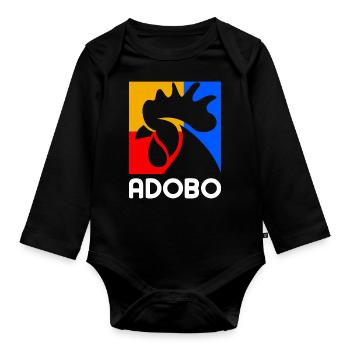 Adobo-Design für stolze Pinoys - Baby Bio-Langarm-Body - Schwarz - Vorne