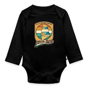 La vie est meilleure pendant les jours de vent Sports nautiques - Body Bébé bio manches longues - noir - Devant