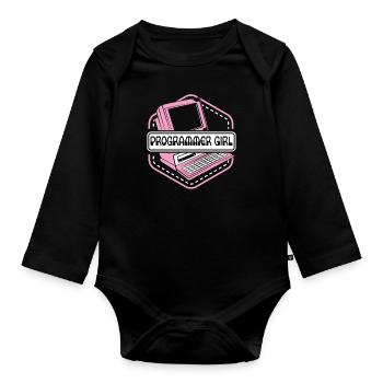 Programmer Girl Softwareingenieur Developer - Baby Bio-Langarm-Body - Schwarz - Vorne