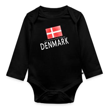 Denmark Danmark - Organic Longsleeve Baby Bodysuit - black - Front