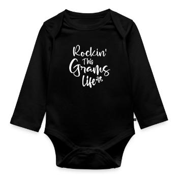 Rockin' this Grams Life - Funny Grandma - Organic Longsleeve Baby Bodysuit - black - Front