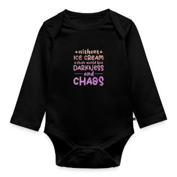 Glace - Body Bébé bio manches longues - noir - Devant