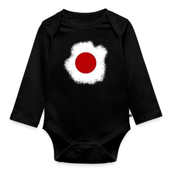 Drapeau du Japon utilisé Look Nihon drapeau japonais - Body Bébé bio manches longues - noir - Devant