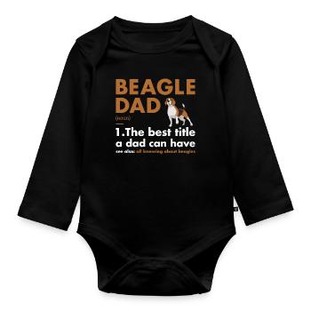 Beagle Dad Definition - Organic Longsleeve Baby Bodysuit - black - Front