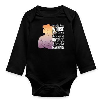 Happy Divorce Party The Only Thing - Baby Bio-Langarm-Body - Schwarz - Vorne