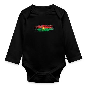 Burkina Faso - Organic Longsleeve Baby Bodysuit - black - Front