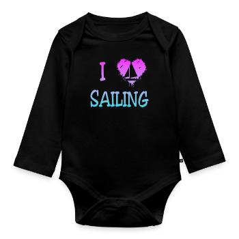 I love Sailing - Baby Bio-Langarm-Body - Schwarz - Vorne