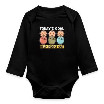 Ob/Gyn Nurse Today's Goal Help People Out Neonatal - Baby Bio-Langarm-Body - Schwarz - Vorne