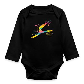 Ballet Danseur Colorsplash Man Ballerino - Body Bébé bio manches longues - noir - Devant