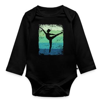 Ballet Danseur Vintage Man Ballerino - Body Bébé bio manches longues - noir - Devant