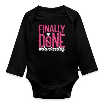 Happy Divorce Party Finally Done - Baby Bio-Langarm-Body - Schwarz - Vorne