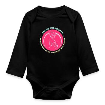 Surrogacy Proud Surrogate Extreme IVF Pregnancy - Baby Bio-Langarm-Body - Schwarz - Vorne